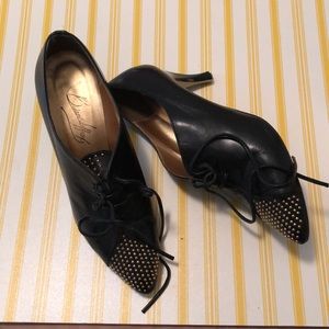 Vintage Brian Jeffrey Studded Toe Lace-Up Booties